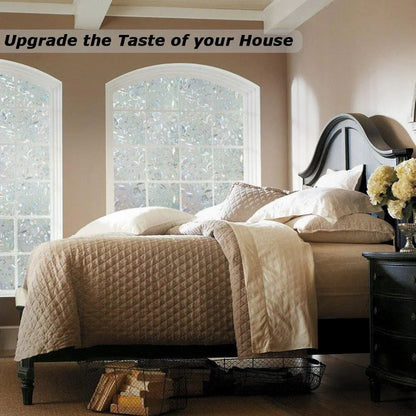 DCP No Glue Self Static Removable Frosted Glass Privacy Window Film,Tulip