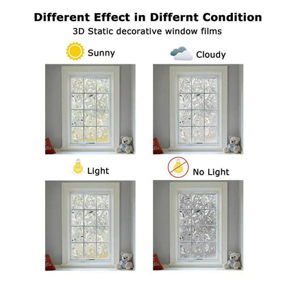 DCP No Glue Self Static Removable Frosted Glass Privacy Window Film,Tulip