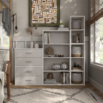 DH BASIC Modern Wood Customizable Stackable Storage Organizer - Cube Shelves, Drawer Cabinet, Bookcase with Doors by Denhour