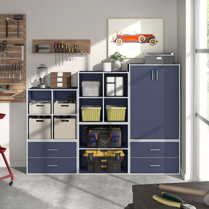 DH BASIC Modern Wood Customizable Stackable Storage Organizer - Cube Shelves, Drawer Cabinet, Bookcase with Doors by Denhour