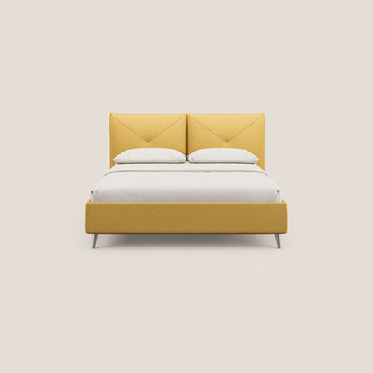 Adone letto imbottito contenitore a doppia pannellatura in bouclet impermeabile T07 giallo 