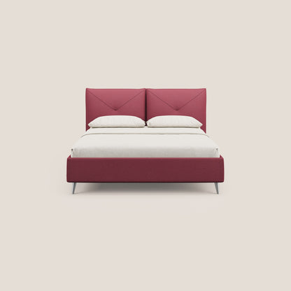 Adone letto imbottito contenitore a doppia pannellatura in bouclet impermeabile T07 rosso 