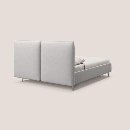 Adone letto imbottito contenitore a doppia pannellatura in bouclet impermeabile T07 grigio 