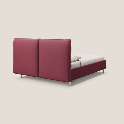 Adone letto imbottito contenitore a doppia pannellatura in bouclet impermeabile T07 rosso 