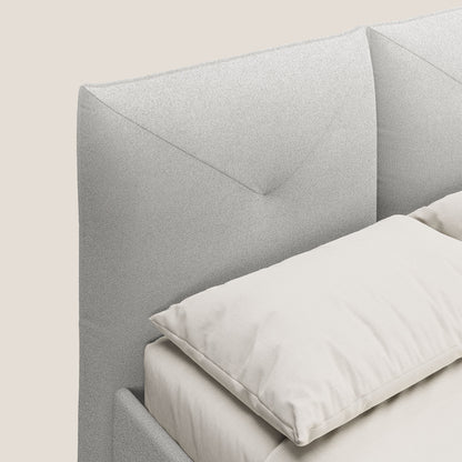 Adone letto imbottito contenitore a doppia pannellatura in bouclet impermeabile T07 grigio 