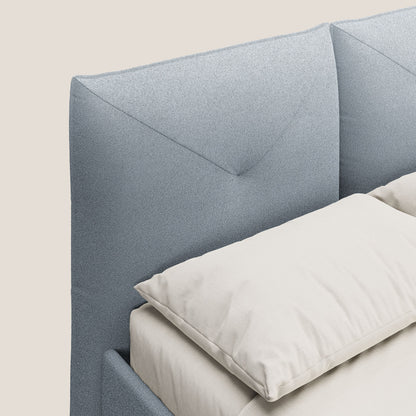 Adone letto imbottito contenitore a doppia pannellatura in bouclet impermeabile T07 carta da zucchero 