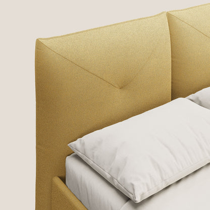 Adone letto imbottito contenitore a doppia pannellatura in bouclet impermeabile T07 giallo 
