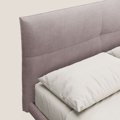 Akiko letto imbottito con piedi alti in metallo in tessuto impermeabile T02 rosa 