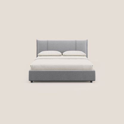 Alicia letto imbottito con vano contenitore in tessuto impermeabile T14 grigio chiaro 