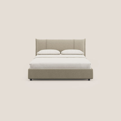 Alicia letto imbottito con vano contenitore in tessuto impermeabile T14 beige 