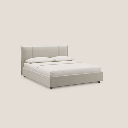 Alicia letto imbottito con vano contenitore in tessuto impermeabile T14 tortora 