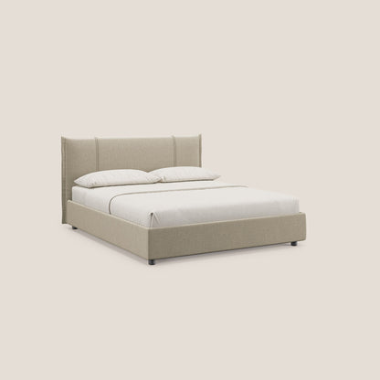 Alicia letto imbottito con vano contenitore in tessuto impermeabile T14 beige 