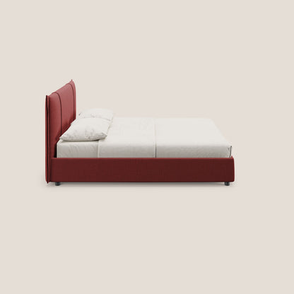 Alicia letto imbottito con vano contenitore in tessuto impermeabile T14 rosso 