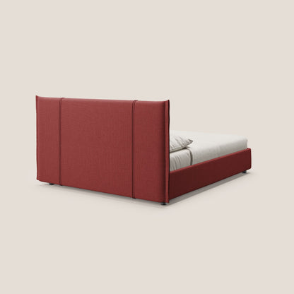 Alicia letto imbottito con vano contenitore in tessuto impermeabile T14 rosso 