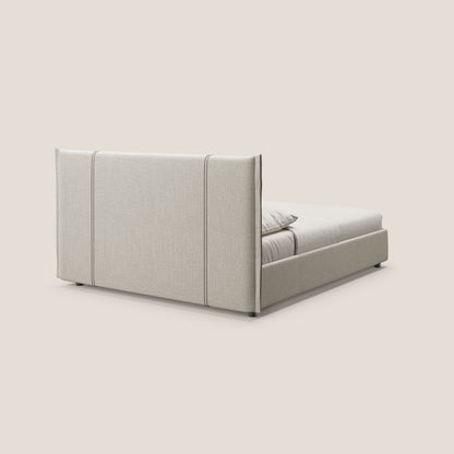Alicia letto imbottito con vano contenitore in tessuto impermeabile T14 tortora 