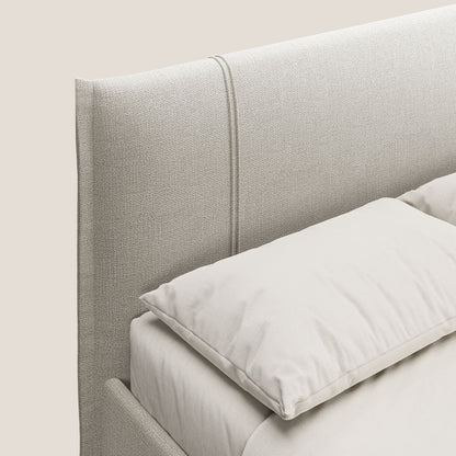 Alicia letto imbottito con vano contenitore in tessuto impermeabile T14 tortora 