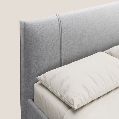 Alicia letto imbottito con vano contenitore in tessuto impermeabile T14 grigio chiaro 