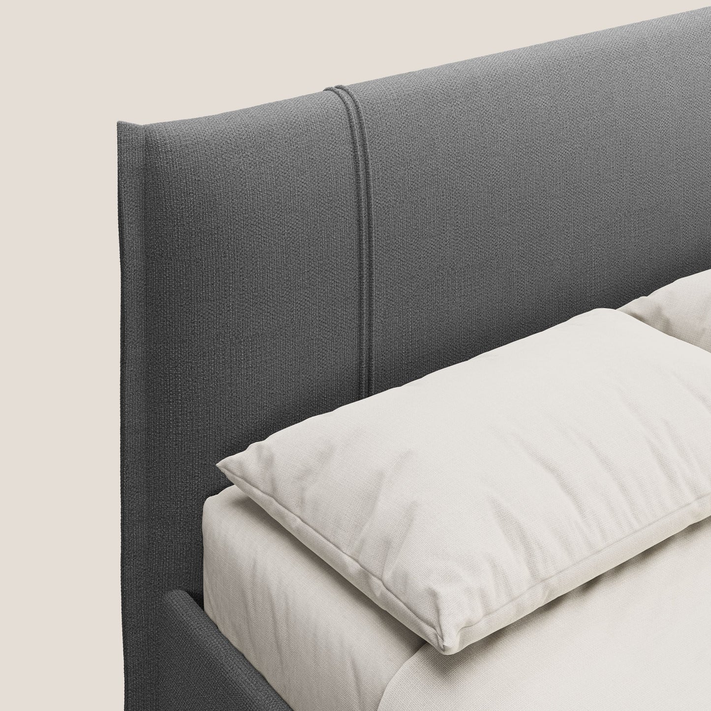 Alicia letto imbottito con vano contenitore in tessuto impermeabile T14 grigio 