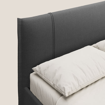 Alicia letto imbottito con vano contenitore in tessuto impermeabile T14 antracite 
