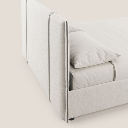 Alicia letto imbottito con vano contenitore per materasso 160x200 cm in tessuto impermeabile T14 panna 