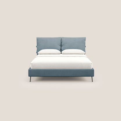 Artemisia letto imbottito con piedini alti sfoderabile in tessuto smacchiabile T17 carta da zucchero 