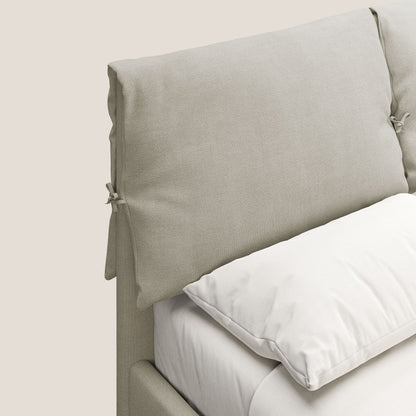 Artemisia letto imbottito con piedini alti sfoderabile in tessuto smacchiabile T17 panna 