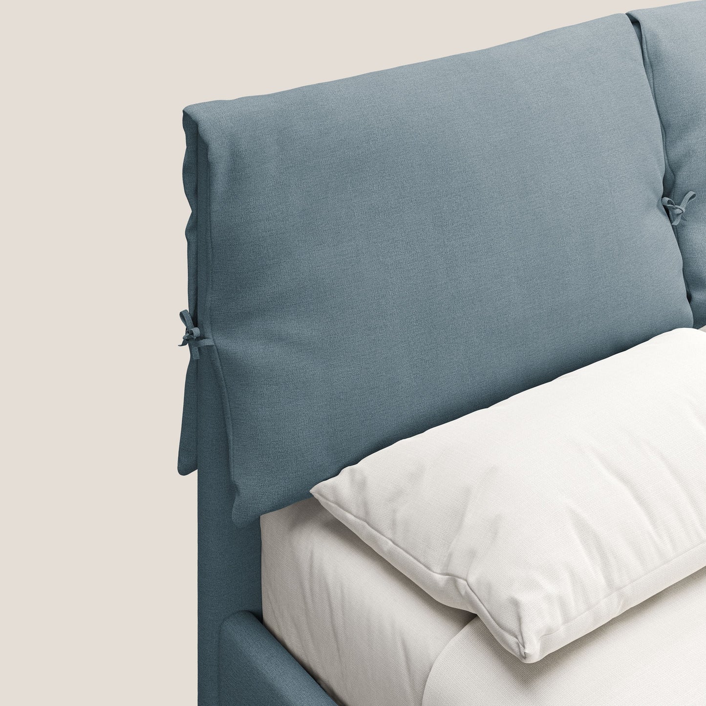 Artemisia letto imbottito con piedini alti sfoderabile in tessuto smacchiabile T17 carta da zucchero 