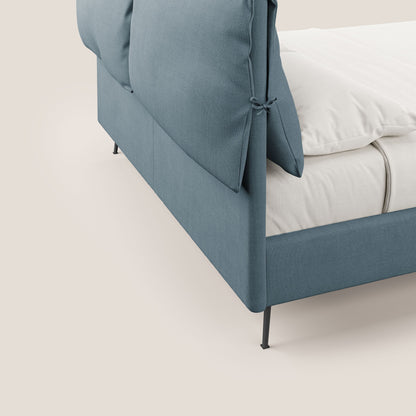 Artemisia letto imbottito con piedini alti sfoderabile in tessuto smacchiabile T17 carta da zucchero 