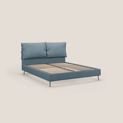 Artemisia letto imbottito con piedini alti sfoderabile in tessuto smacchiabile T17 carta da zucchero 