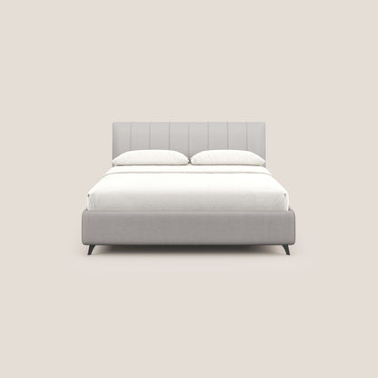 Bogart letto imbottito contenitore completamente sfoderabile in microfibra smacchiabile T11 grigio chiaro 