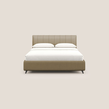 Bogart letto imbottito contenitore completamente sfoderabile in microfibra smacchiabile T11 beige 