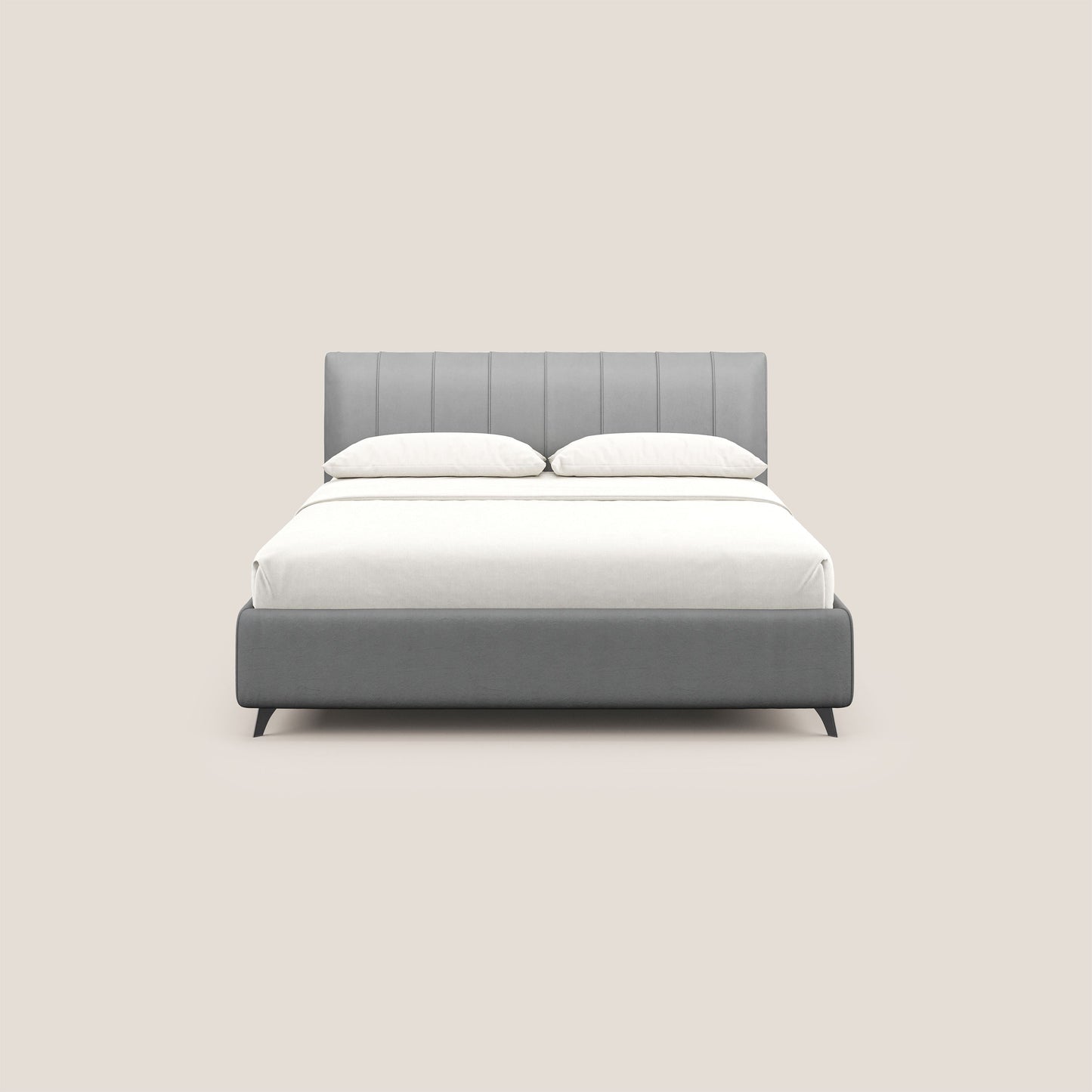 Bogart letto imbottito contenitore completamente sfoderabile in microfibra smacchiabile T11 grigio 