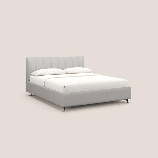 Bogart letto imbottito contenitore completamente sfoderabile in microfibra smacchiabile T11 grigio chiaro 