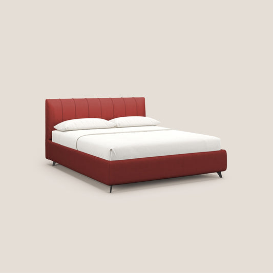 Bogart letto imbottito contenitore completamente sfoderabile in microfibra smacchiabile T11 rosso 