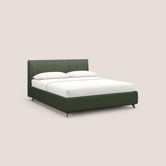 Bogart letto imbottito contenitore completamente sfoderabile in microfibra smacchiabile T11 verde 