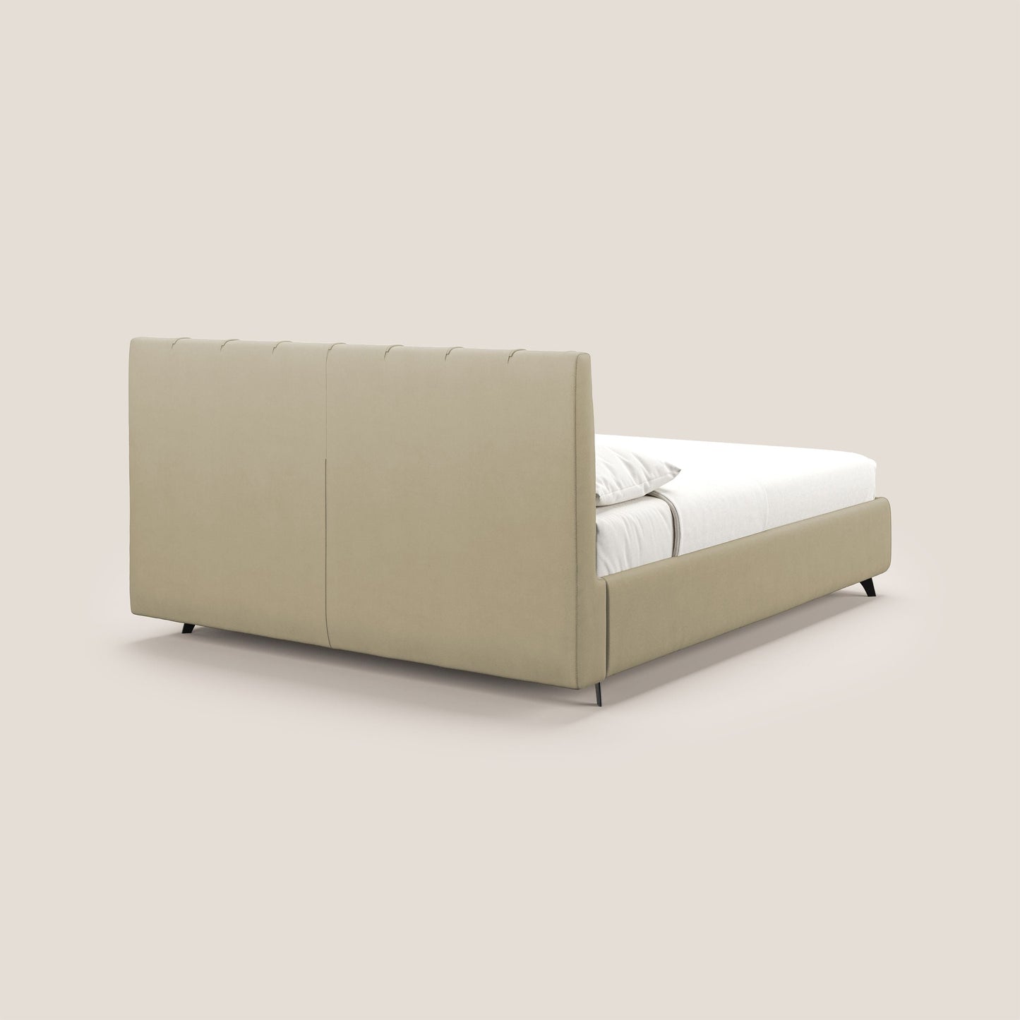 Bogart letto imbottito contenitore completamente sfoderabile in microfibra smacchiabile T11 panna 