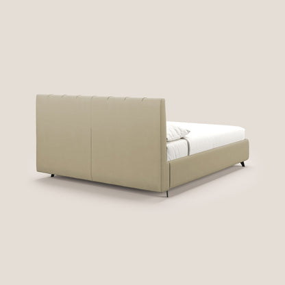 Bogart letto imbottito contenitore completamente sfoderabile in microfibra smacchiabile T11 panna 