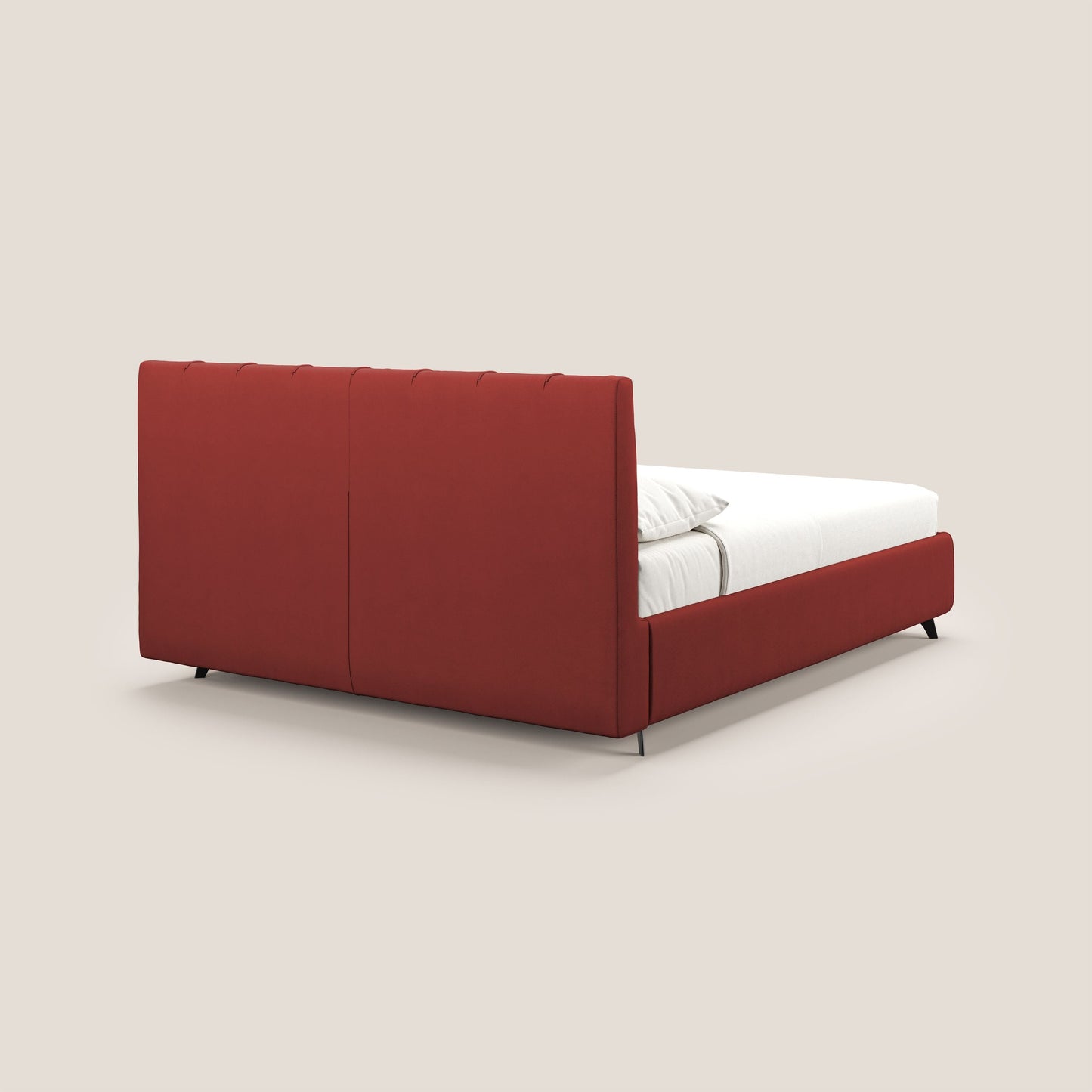 Bogart letto imbottito contenitore completamente sfoderabile in microfibra smacchiabile T11 rosso 