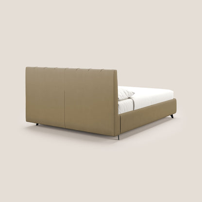 Bogart letto imbottito contenitore completamente sfoderabile in microfibra smacchiabile T11 beige 