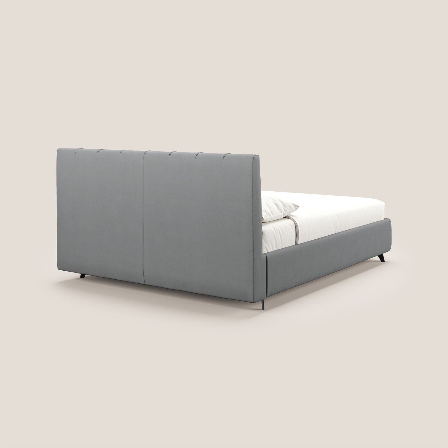 Bogart letto imbottito contenitore completamente sfoderabile in microfibra smacchiabile T11 grigio 