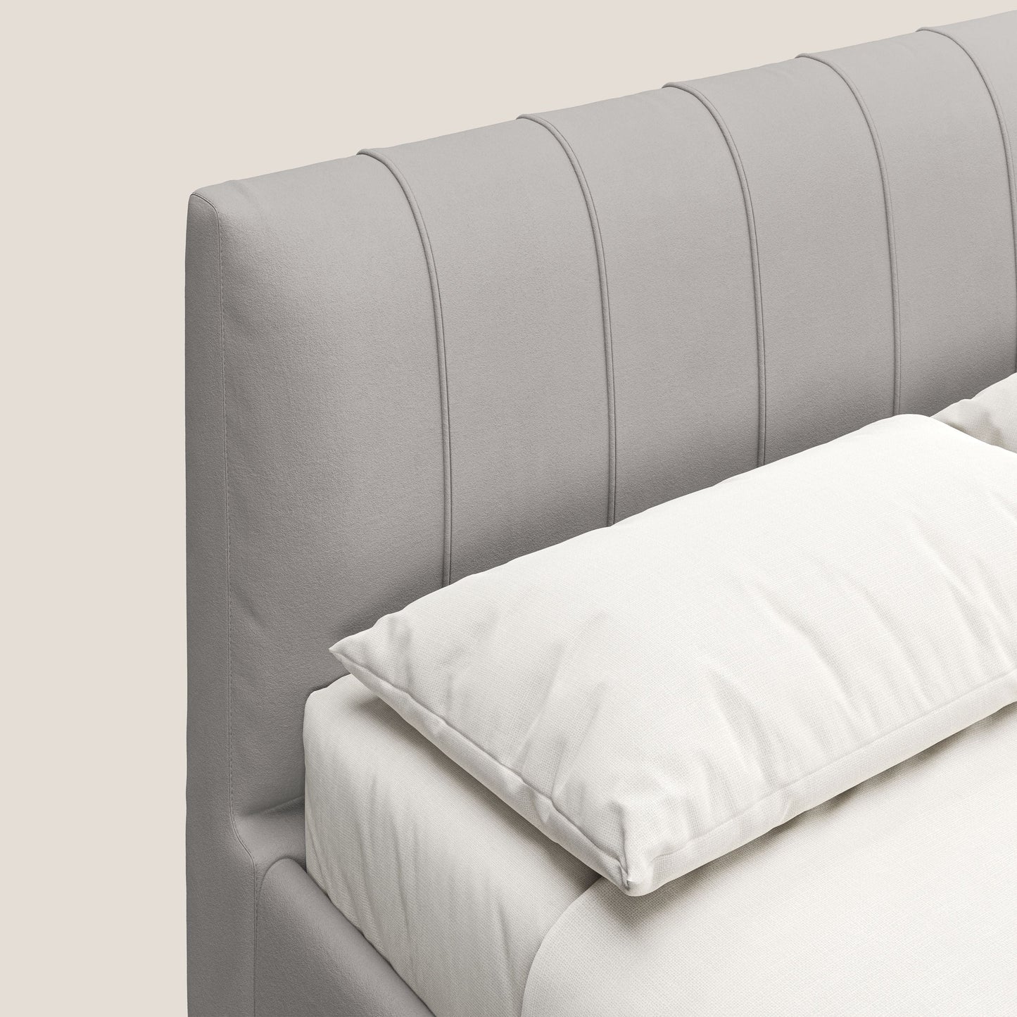 Bogart letto imbottito contenitore completamente sfoderabile in microfibra smacchiabile T11 grigio chiaro 
