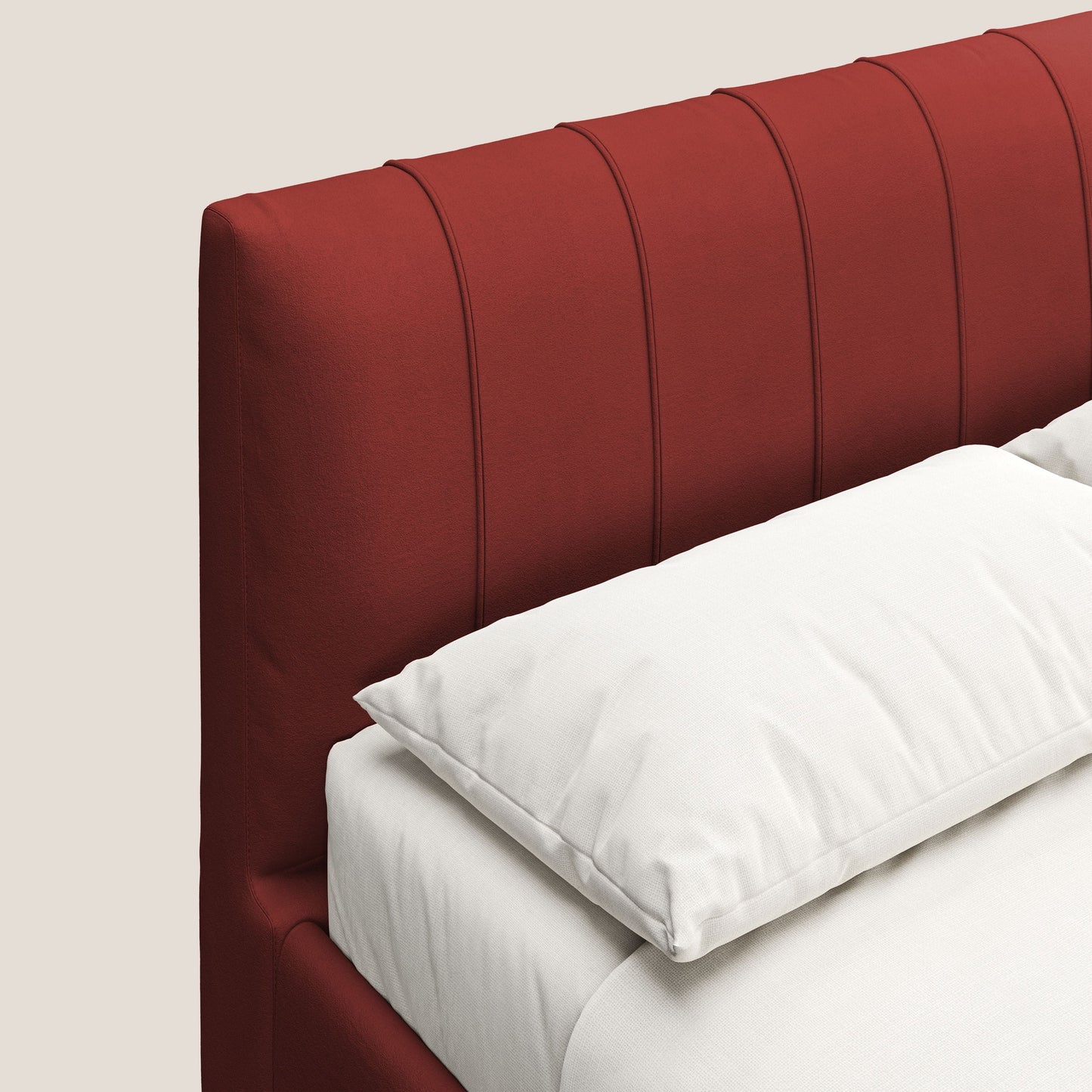 Bogart letto imbottito contenitore completamente sfoderabile in microfibra smacchiabile T11 rosso 