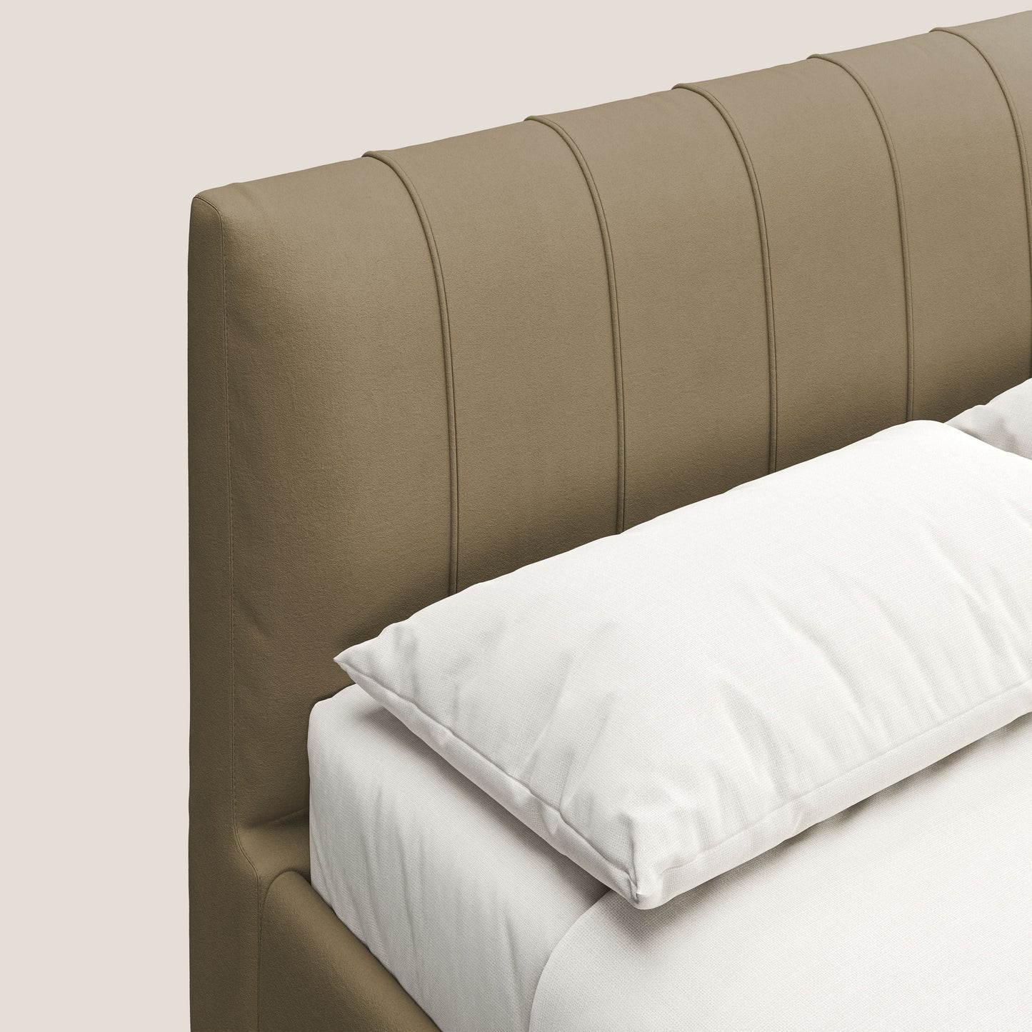 Bogart letto imbottito contenitore completamente sfoderabile in microfibra smacchiabile T11 beige 