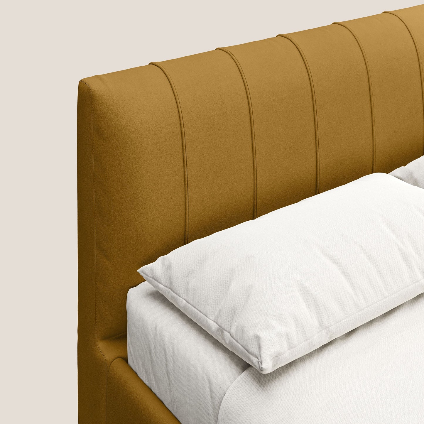 Bogart letto imbottito contenitore completamente sfoderabile in microfibra smacchiabile T11 giallo 