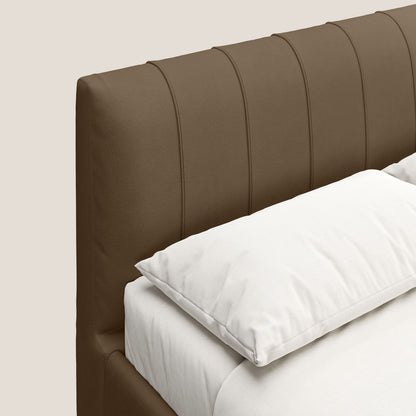 Bogart letto imbottito contenitore completamente sfoderabile in microfibra smacchiabile T11 marrone 