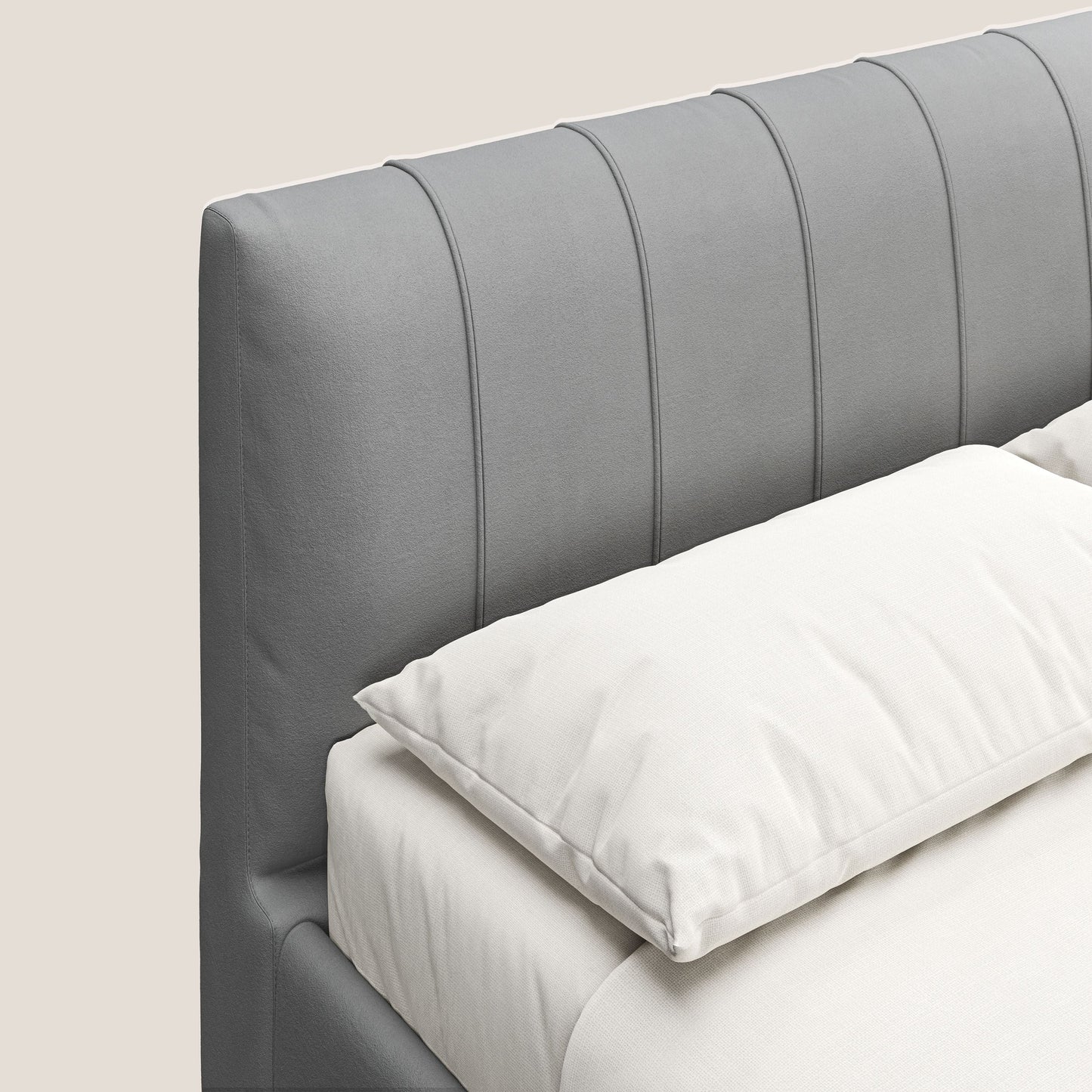 Bogart letto imbottito contenitore completamente sfoderabile in microfibra smacchiabile T11 grigio 