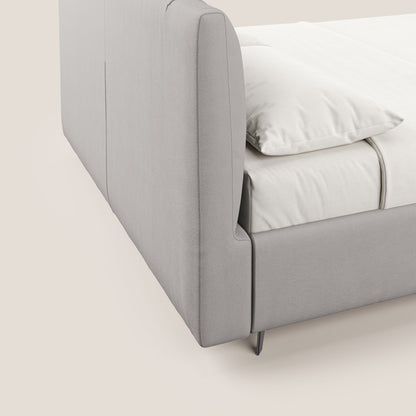 Bogart letto imbottito contenitore completamente sfoderabile in microfibra smacchiabile T11 grigio chiaro 