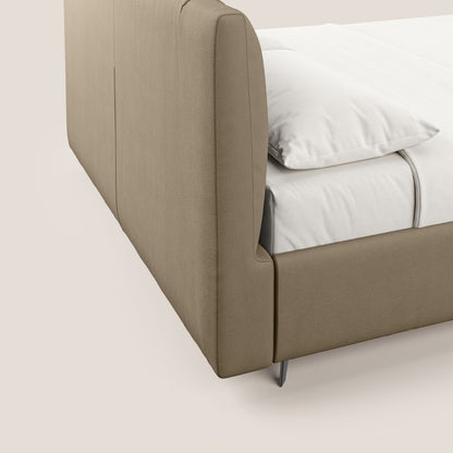 Bogart letto imbottito contenitore completamente sfoderabile in microfibra smacchiabile T11 tortora 