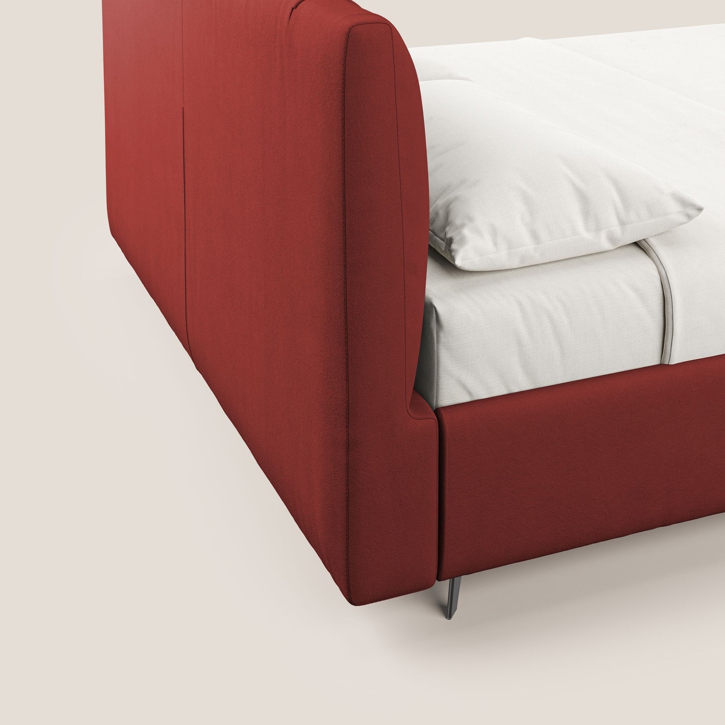 Bogart letto imbottito contenitore completamente sfoderabile in microfibra smacchiabile T11 rosso 