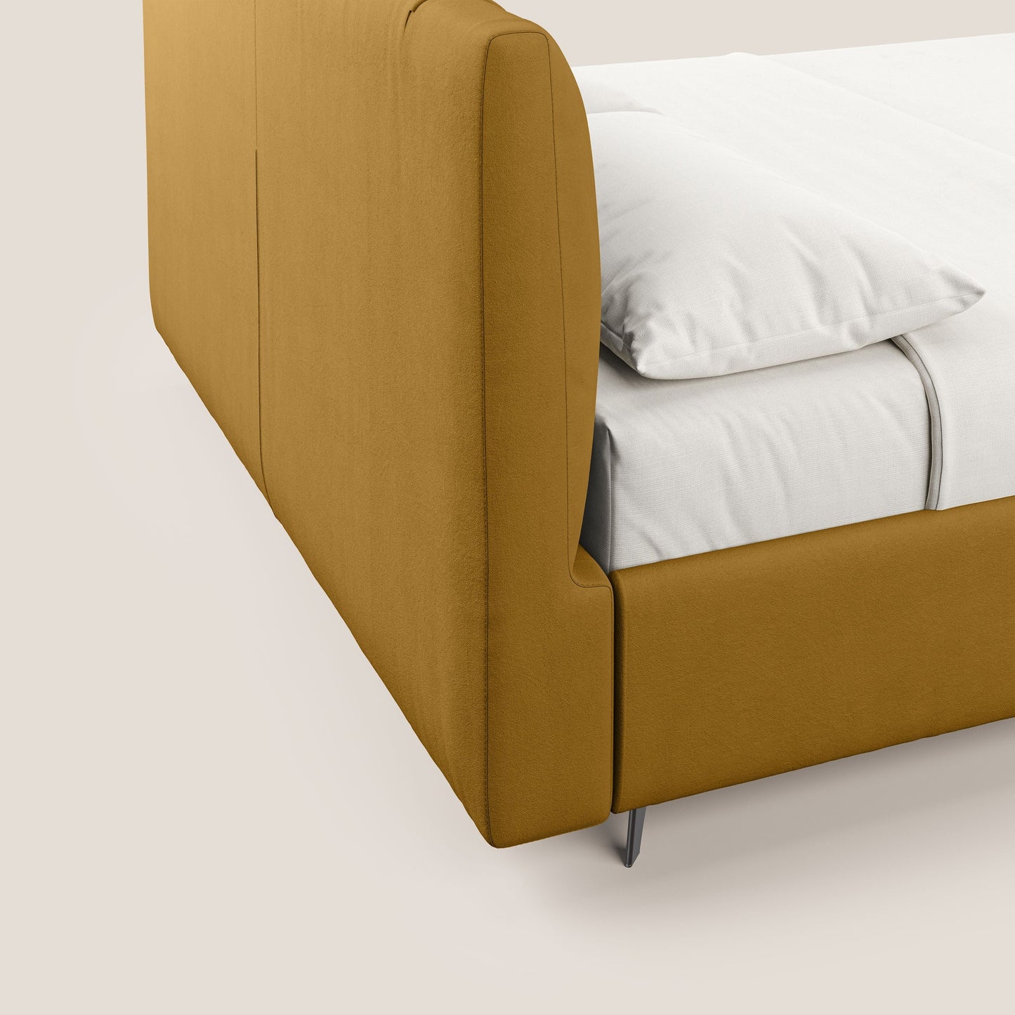 Bogart letto imbottito contenitore completamente sfoderabile in microfibra smacchiabile T11 giallo 